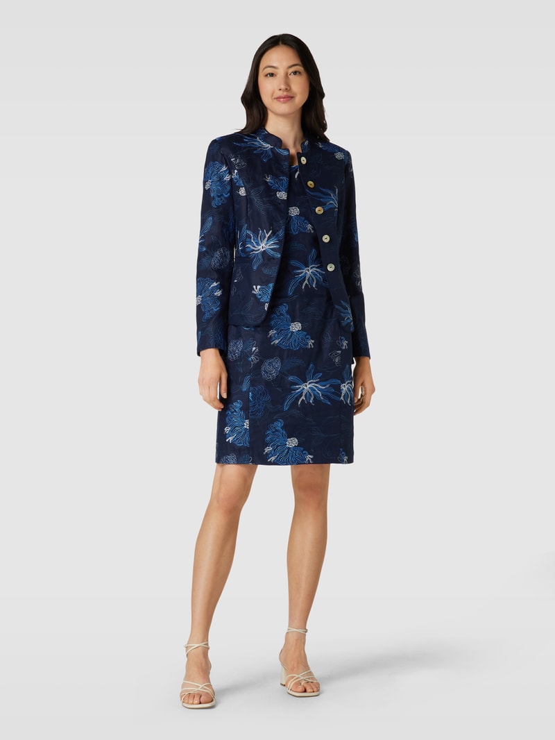 Blazer mit Allover-Muster in marineblau