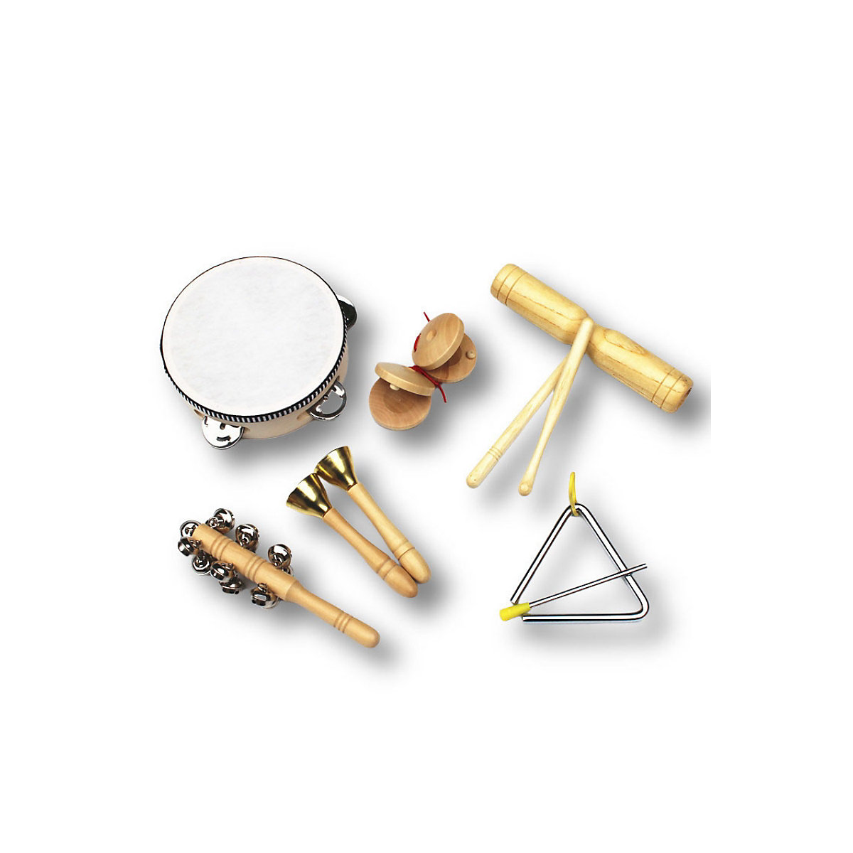 Mmusikalisches Spielzeug für die Früherziehung Musikinstrumentensatz aus Holz, Kombination von Lehrmitteln Rhythmusinstrumente