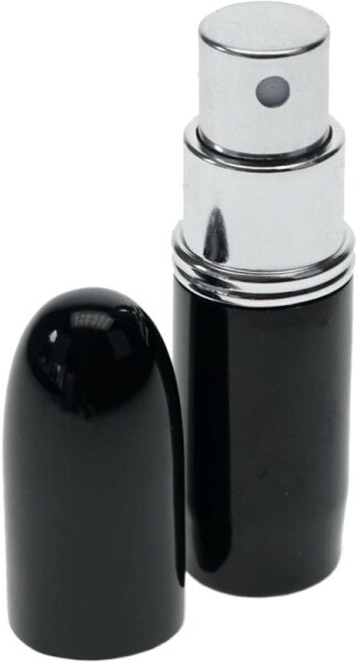 Fantasia Taschenzerstäuber, Metall, schwarz, für 4 ml, Höhe: 7,5 cm Parfümzerstäuber