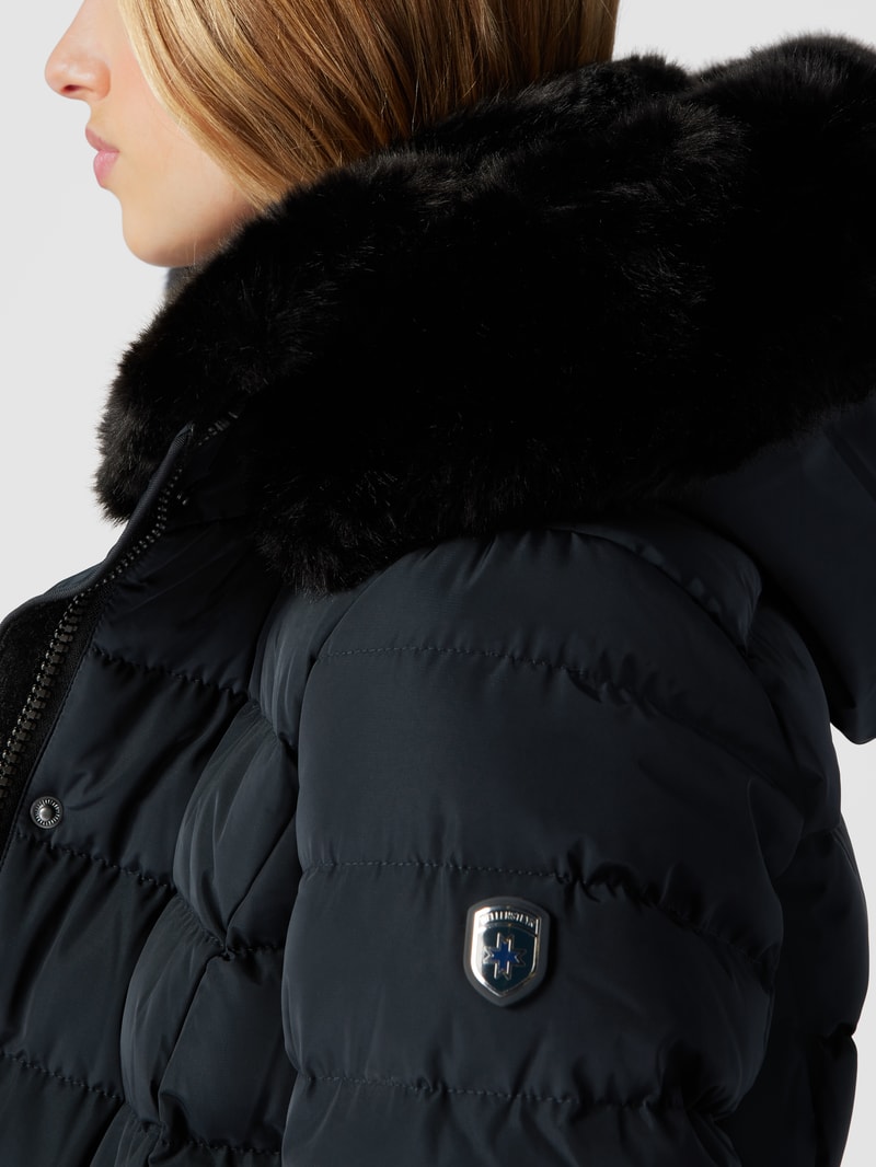 Funktionsjacke mit abnehmbarer Kapuze Modell 'Santorin Long' in marineblau