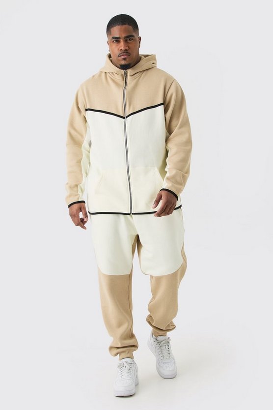 Plus Slim-Fit Colorblock Trainingsanzug