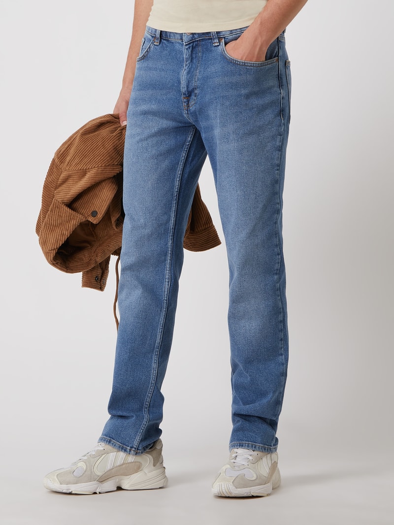 Straight Fit Jeans mit Stretch-Anteil in blau