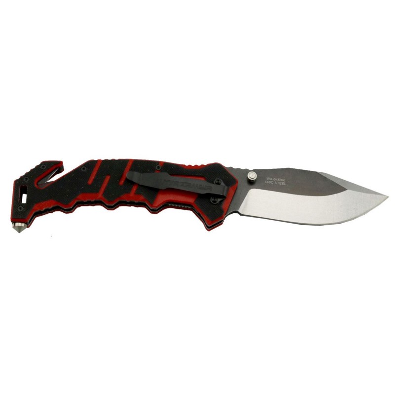 Witharmour Rescuer Schwarz \/ Rot, Notfallmesser (Rettungsmesser)