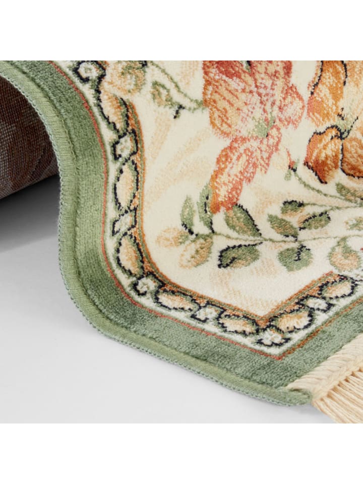Teppich Boss Orientalischer Samt Teppich mit Fransen Oriental Flowers Grün günstig kaufen