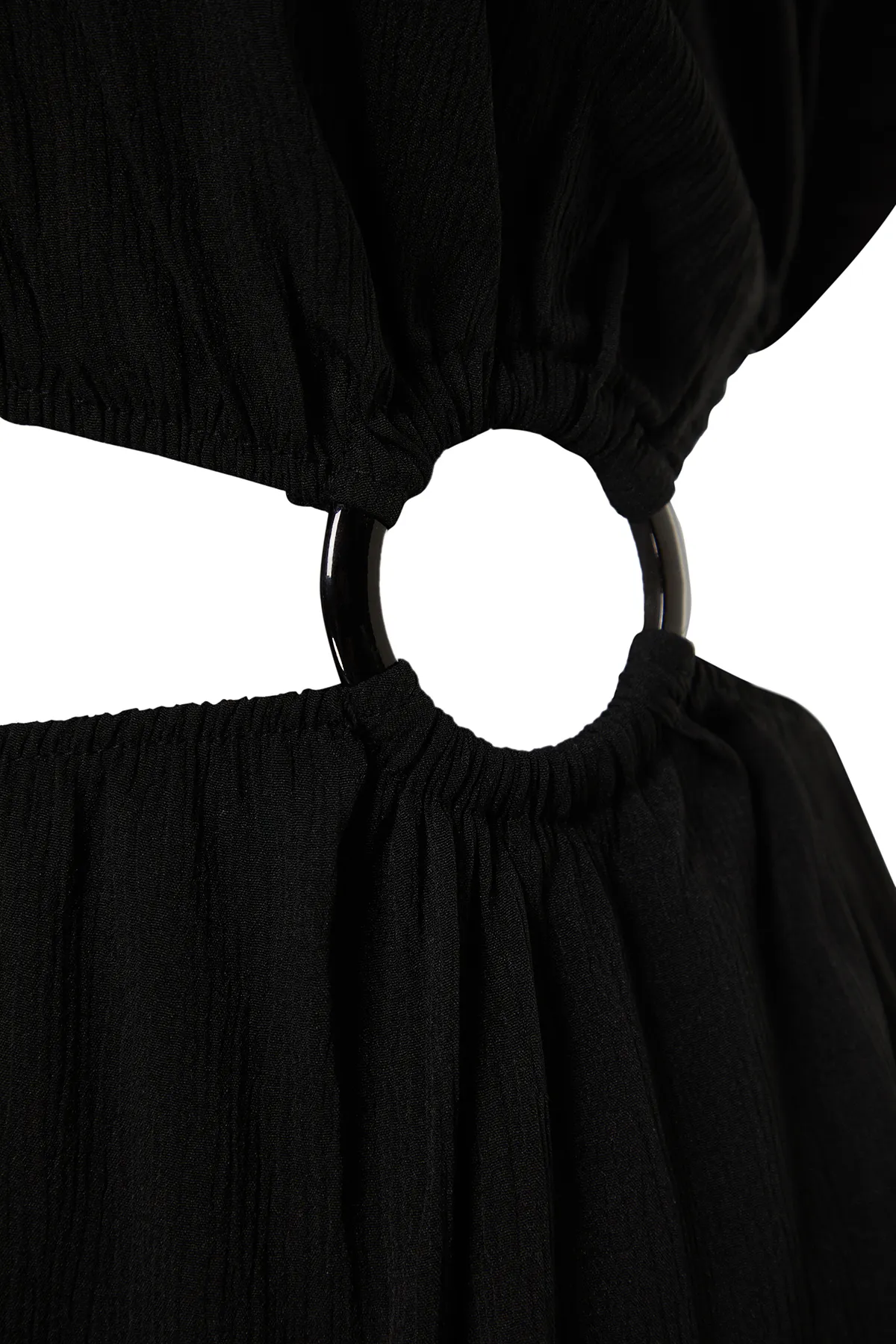 Trendyol Collection  Schwarzes, gewebtes Maxi-Strandkleid mit Ausschnitt/Fenster und einer Schulter TBESS24EL00010