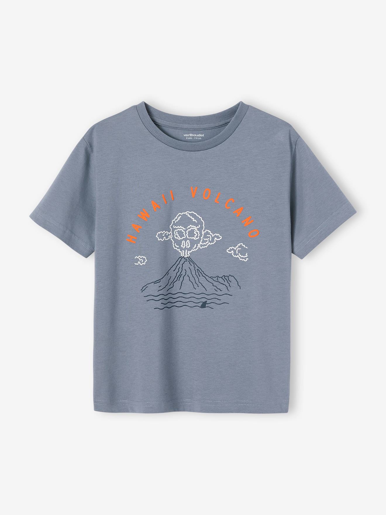 T-shirt motif paysage détails encre gonflante garçon écru