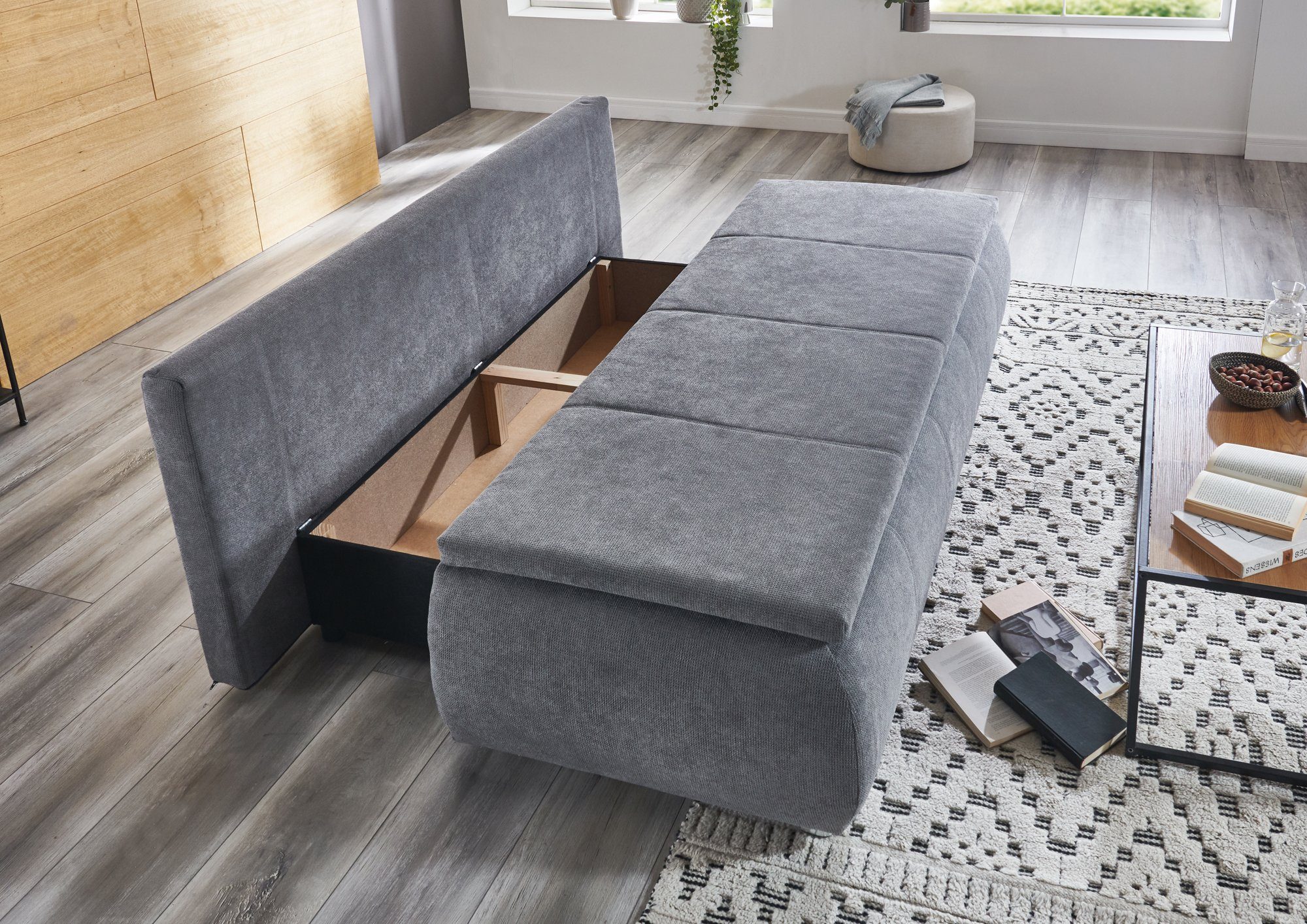 Matratzen Perfekt Schlafsofa Schlafsofa Vilnius, inklusive Topper (in Sitzfläche), großer Stauraum