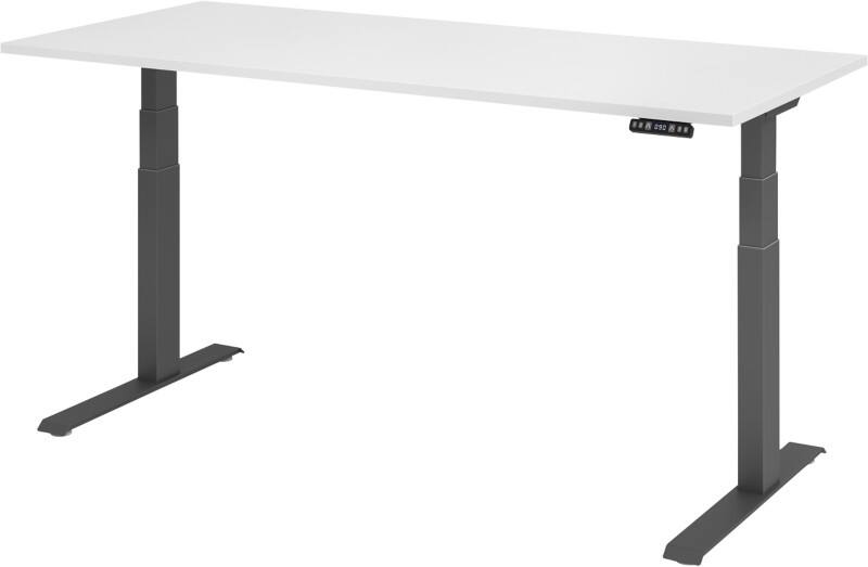 Hammerbacher Sitz-Stehschreibtisch VXDKB19/W/G Weiß 1800 x 800 mm