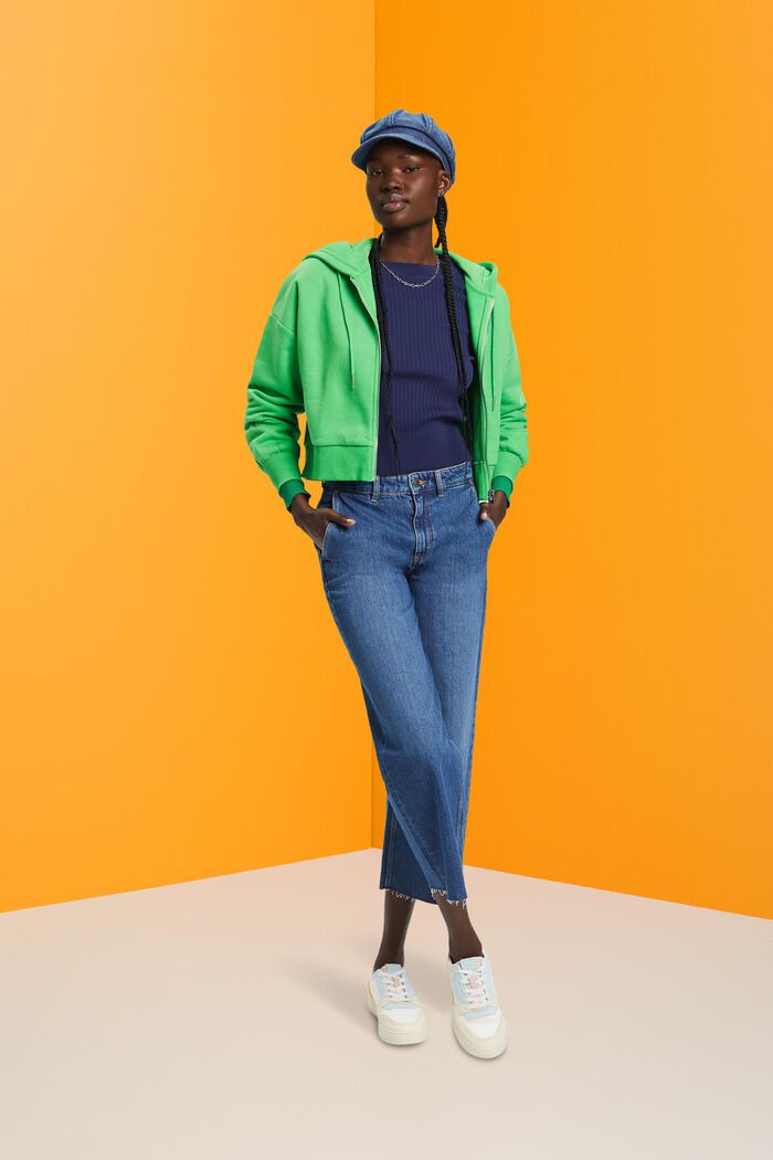 Rundhalspullover im Colorblock-Design