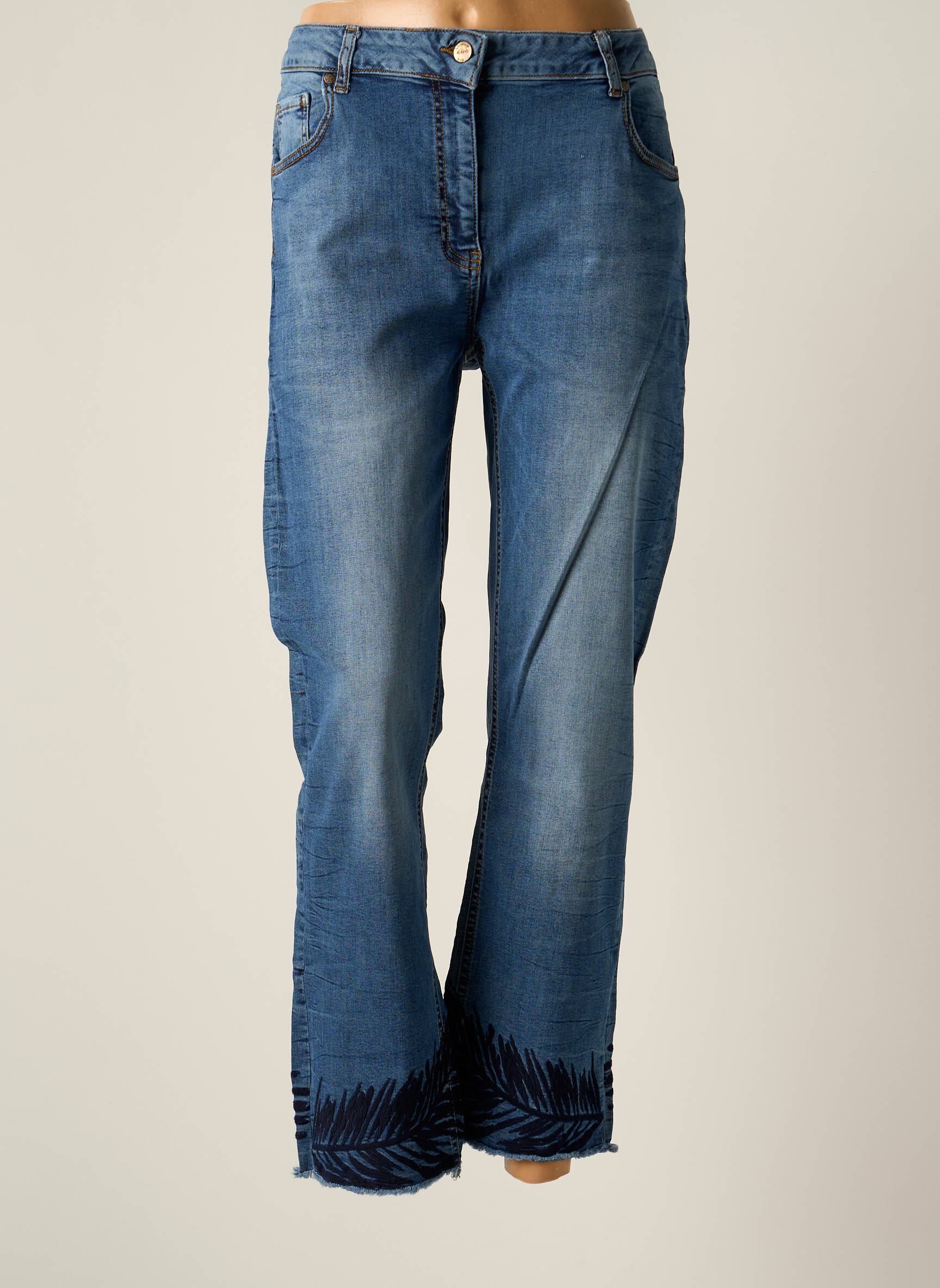 Lauren Vidal Jeans Coupe Droite Femme couleur bleu
