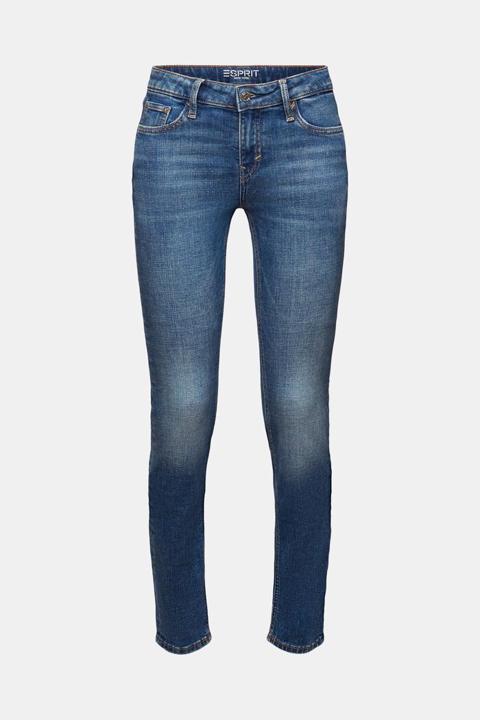 Recycled: schmale Stretchjeans mit hohem Bund