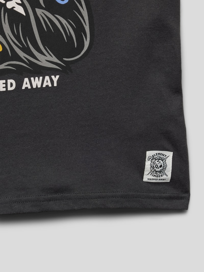 T-Shirt mit Motiv-Print in schwarz