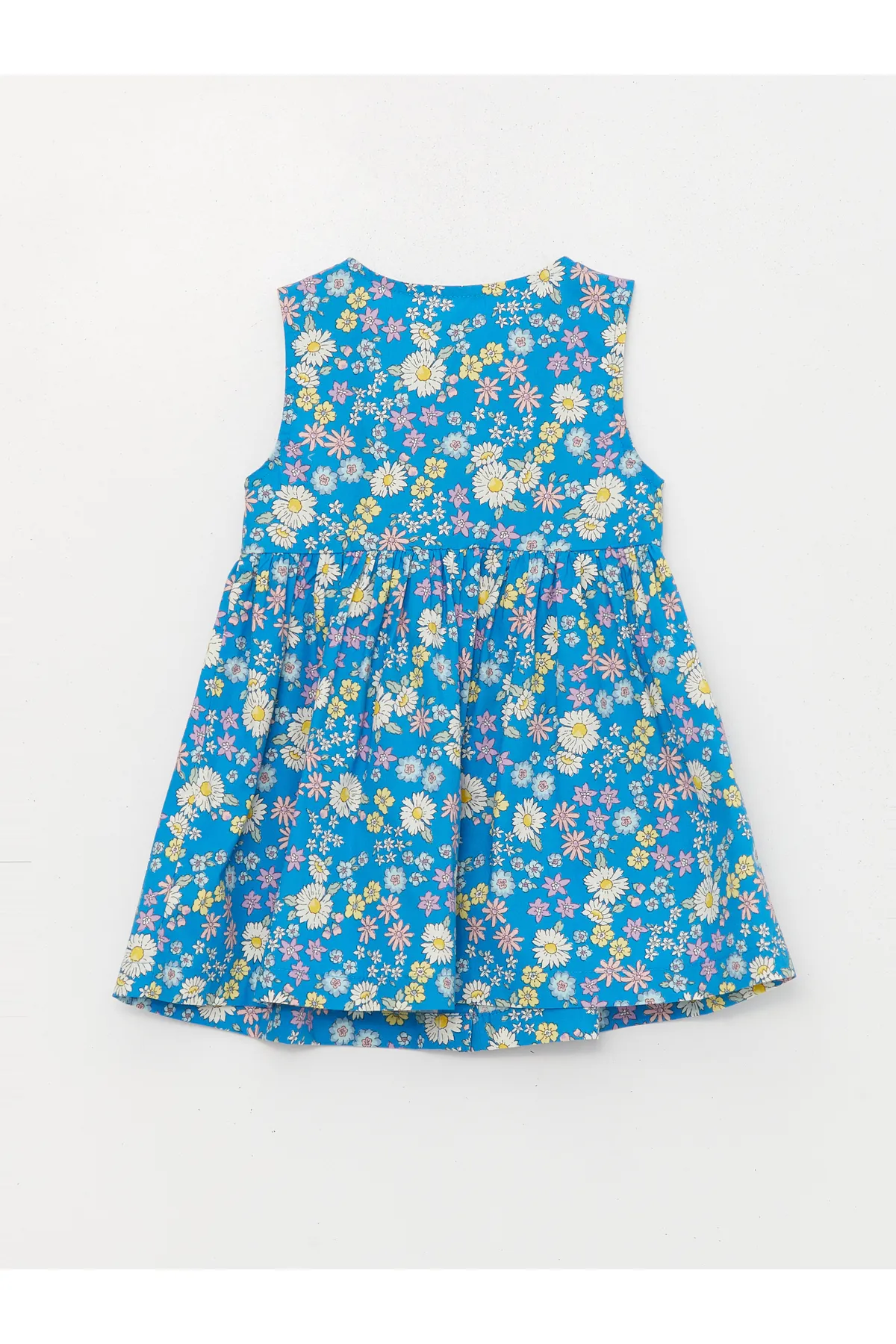 LC Waikiki  Gemustertes Popeline-Babykleid mit Rundhalsausschnitt