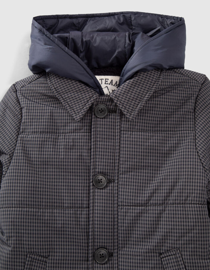 Trench doudoune marine nylon carreaux garçon