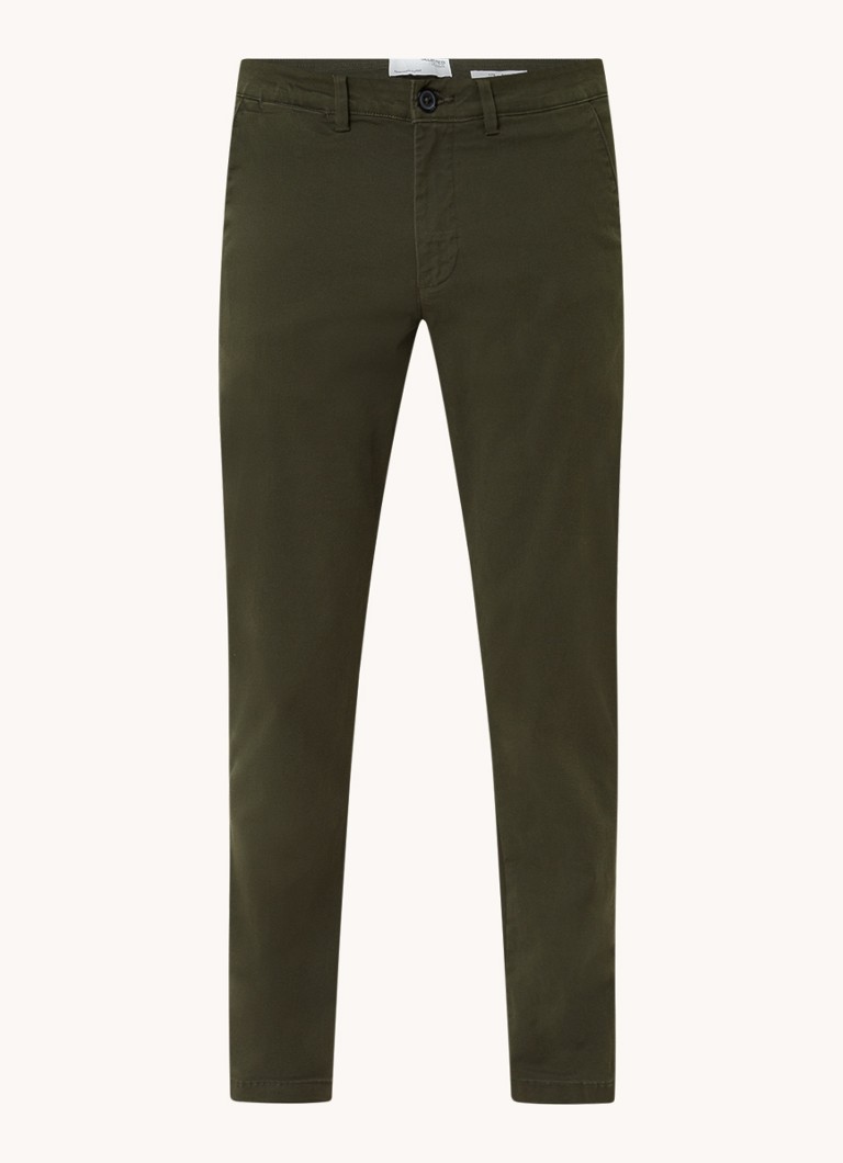 Selected Homme - New Miles - Pantaloni chino slim fit din amestec de bumbac organic