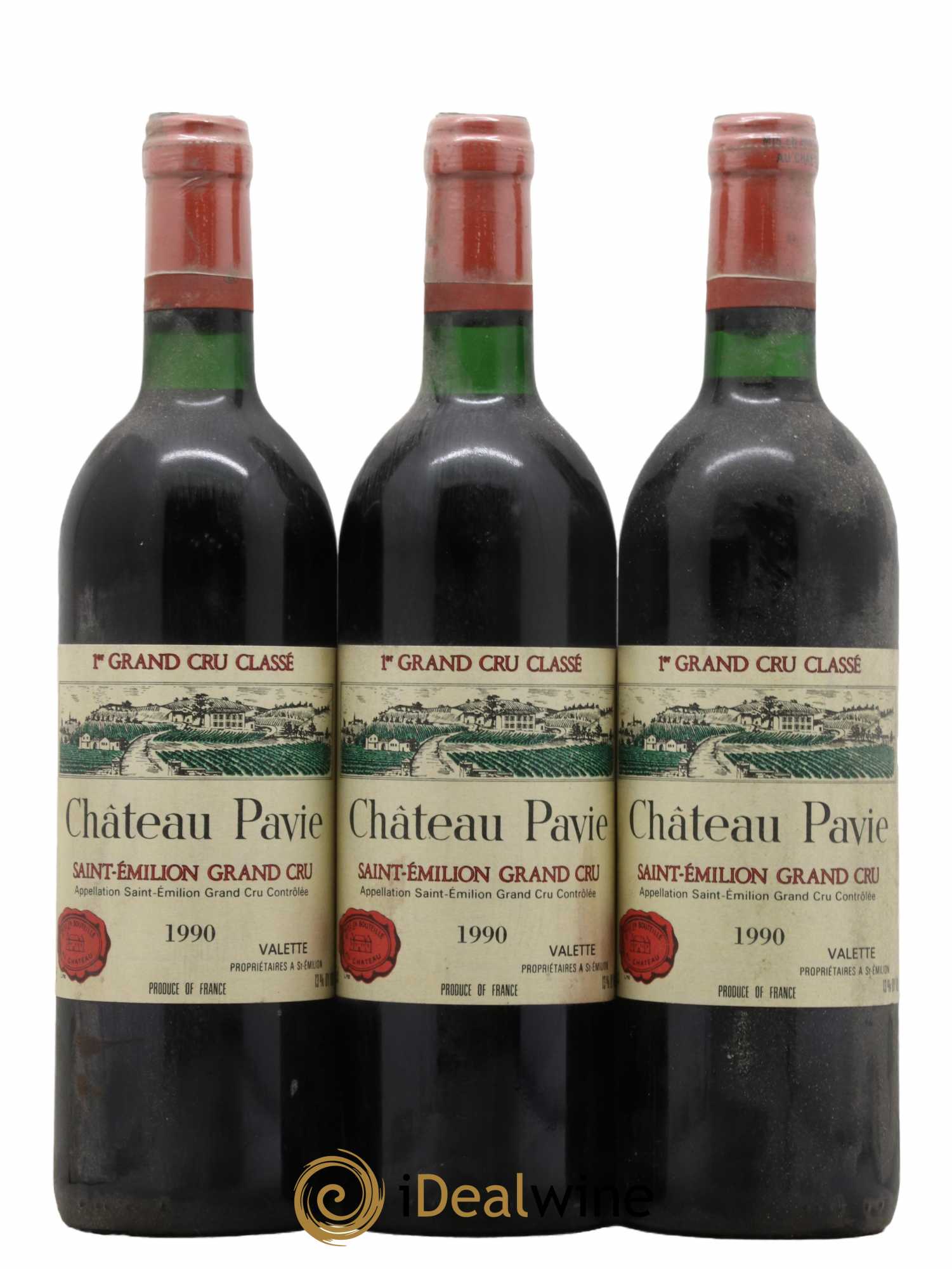Château Pavie 1er Grand Cru Classé A  1990 - Lot de 3 Bouteilles