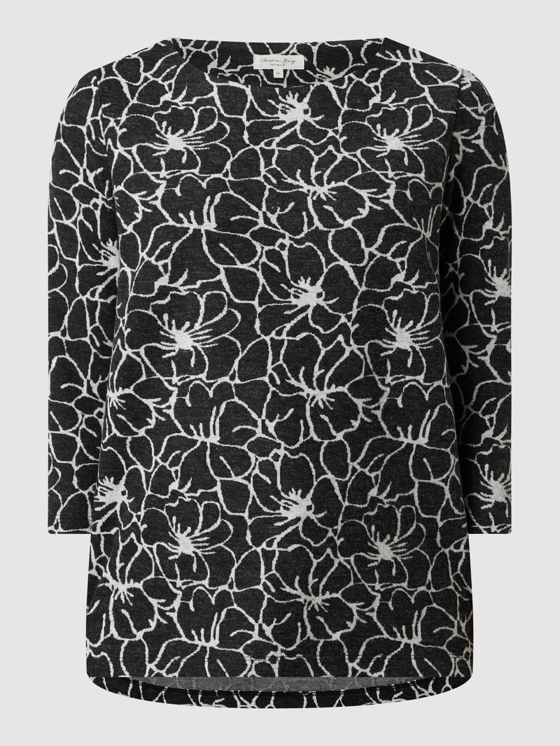 Sweatshirt mit Allover-Muster in schwarz