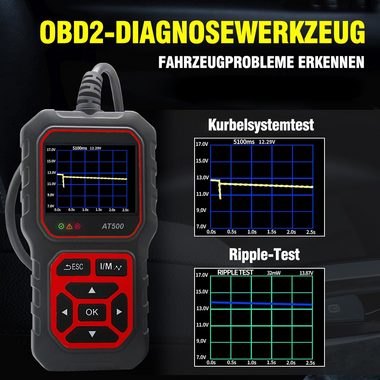 iscooter OBD2-Diagnosegerät AT500 Auto OBD2 Scanner Diagnose-Motorfehlercode-Leser, Fehlerdiagnose bei PKW und LKW; Eigendiagnose-Gerät