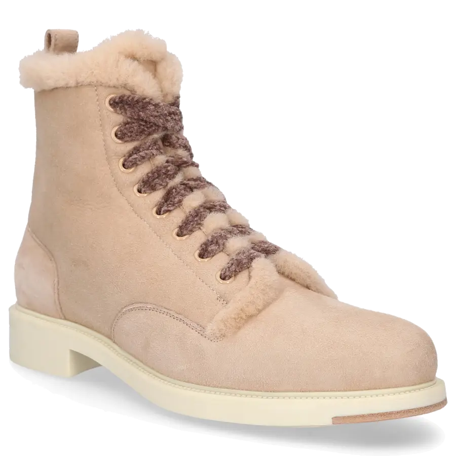 Santoni - Stiefeletten 58384 Veloursleder - beige