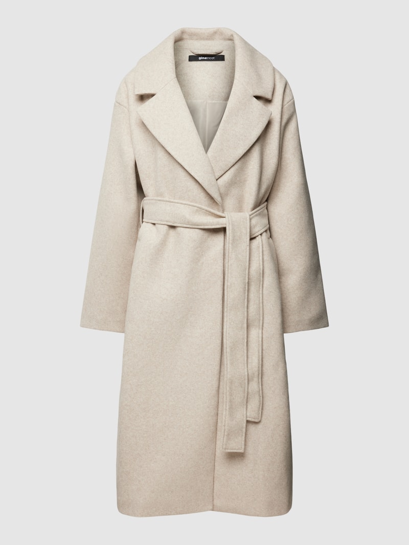 Mantel mit Reverskragen Modell 'Belted long' in beige