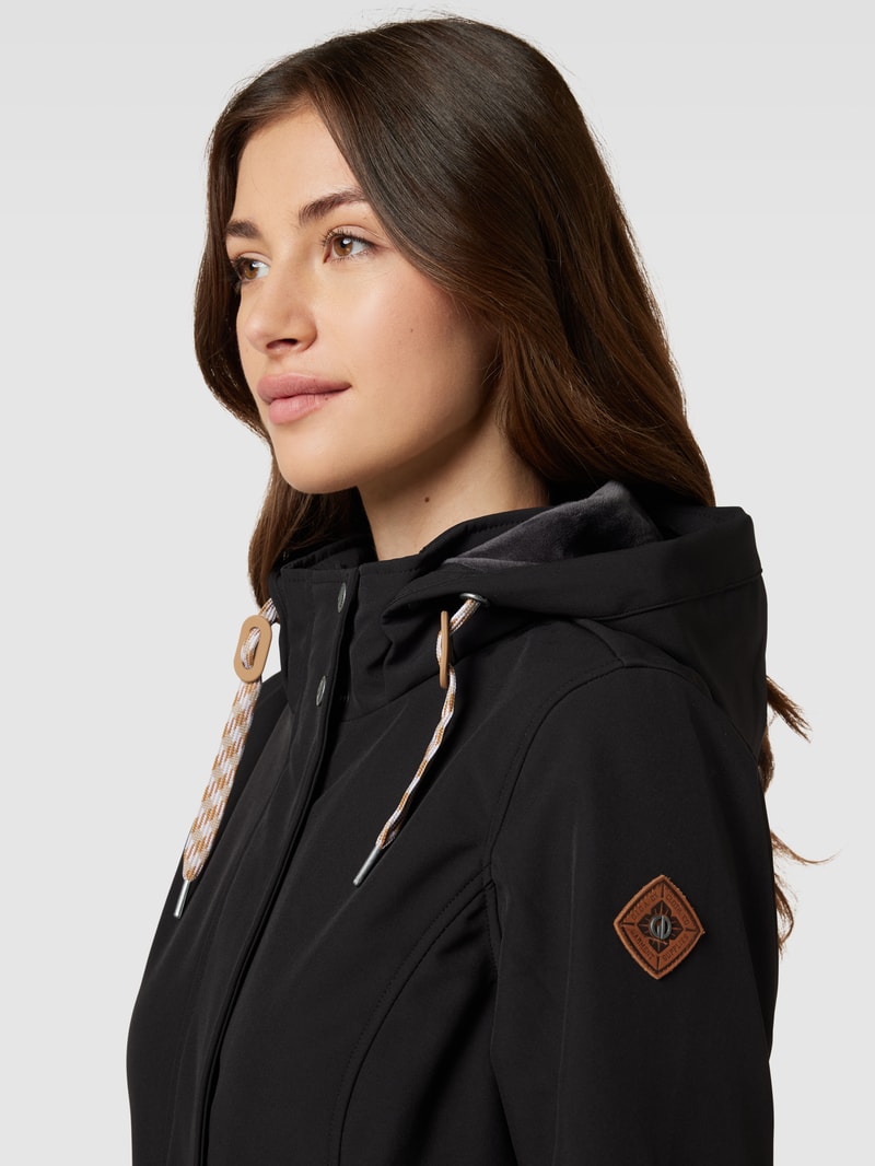 Softshelljacke mit Eingrifftaschen in schwarz