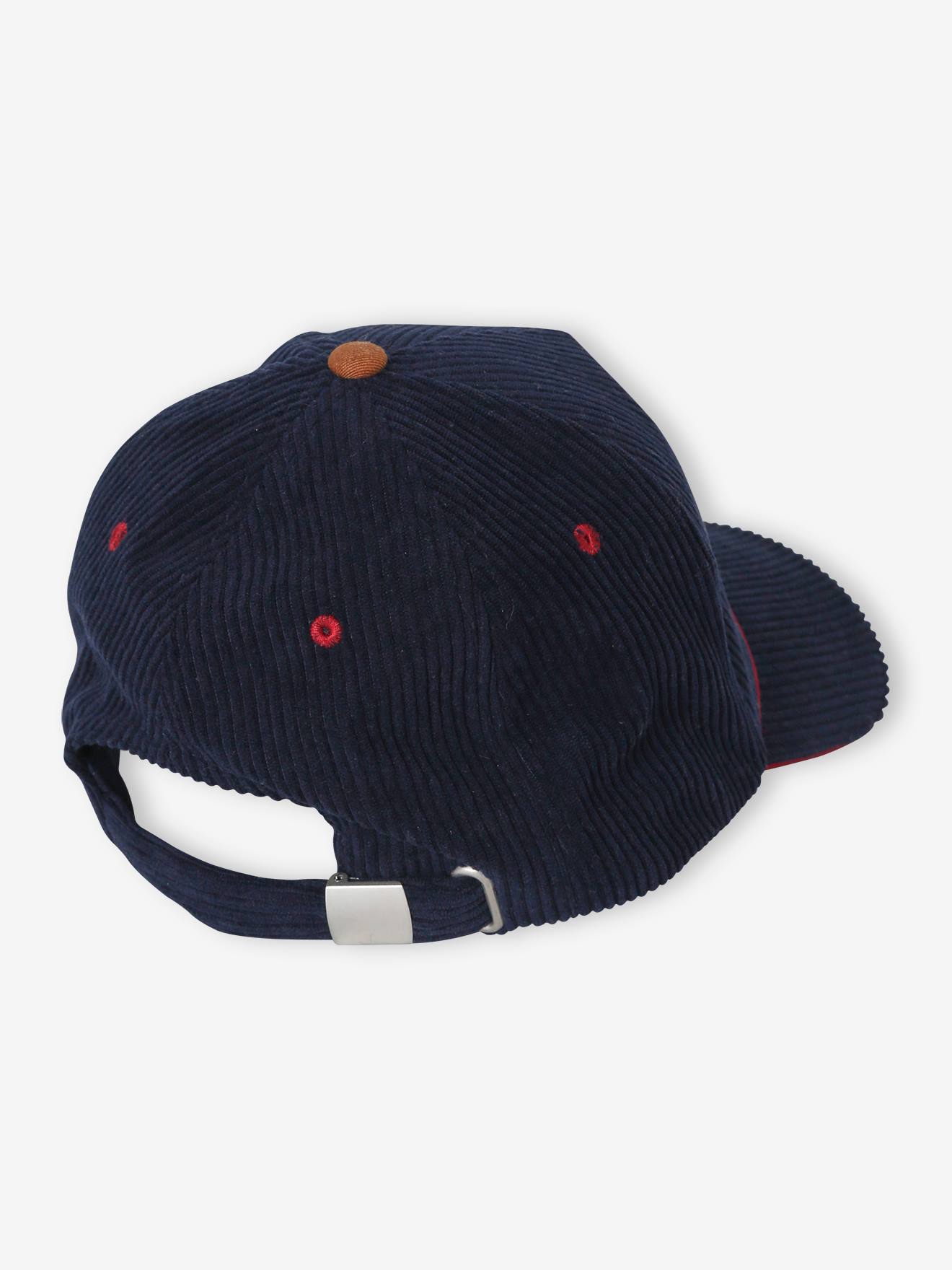 Casquette chaude en velours garçon marine