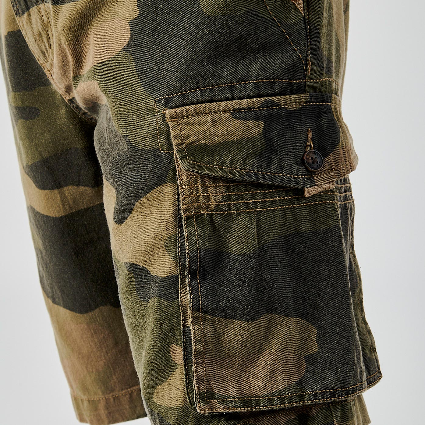 MARCO  Short kaki cargo Homme en 100% coton