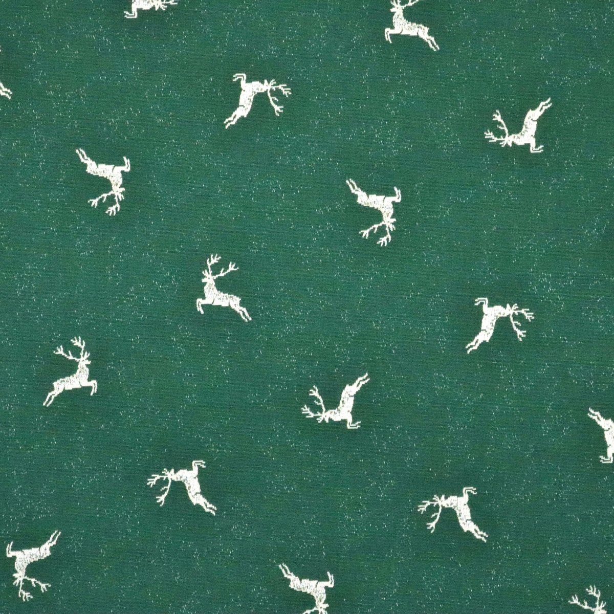Stofferia Stoff Dekostoff Jacquard Weihnachten Hirsch Grün, Breite 140 cm, Meterware