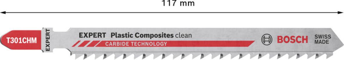 Bosch Blue Accessories 2608902471 EXPERT Plastic Composites Clean T 301 CHM Λάμα σέγας 3 τεμαχίων