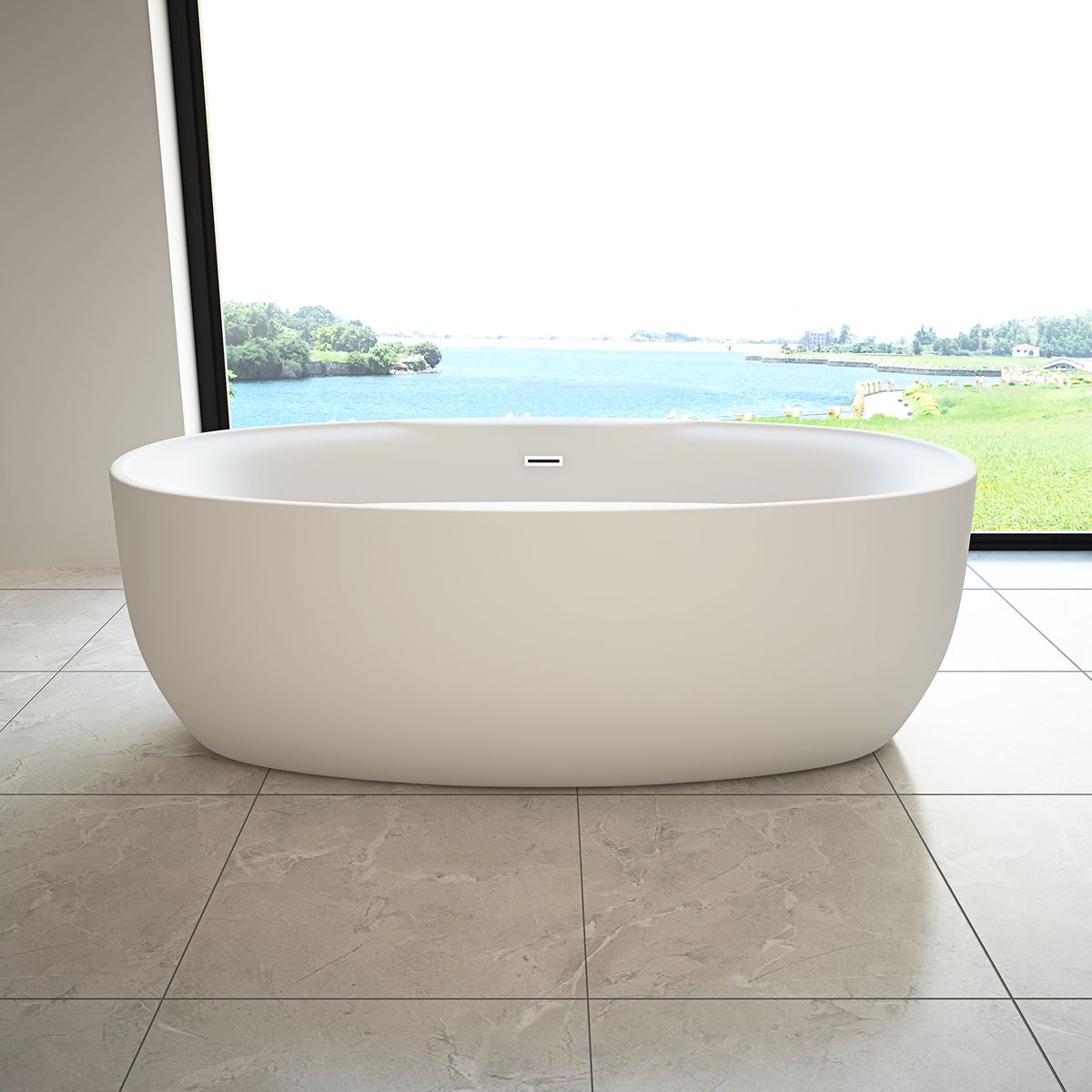 TroniTechnik Freistehende Badewanne Acrylbadewanne Standbadewanne Anafi 170cm x 80cm x 58cm