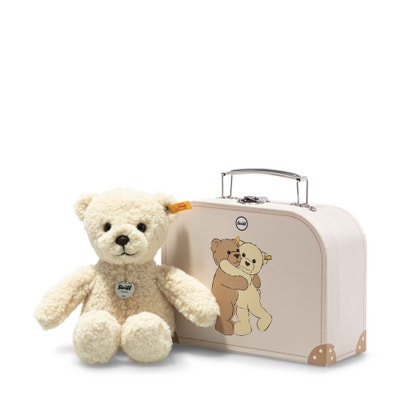 Mila Teddybär im Koffer, 21 cm, beige
