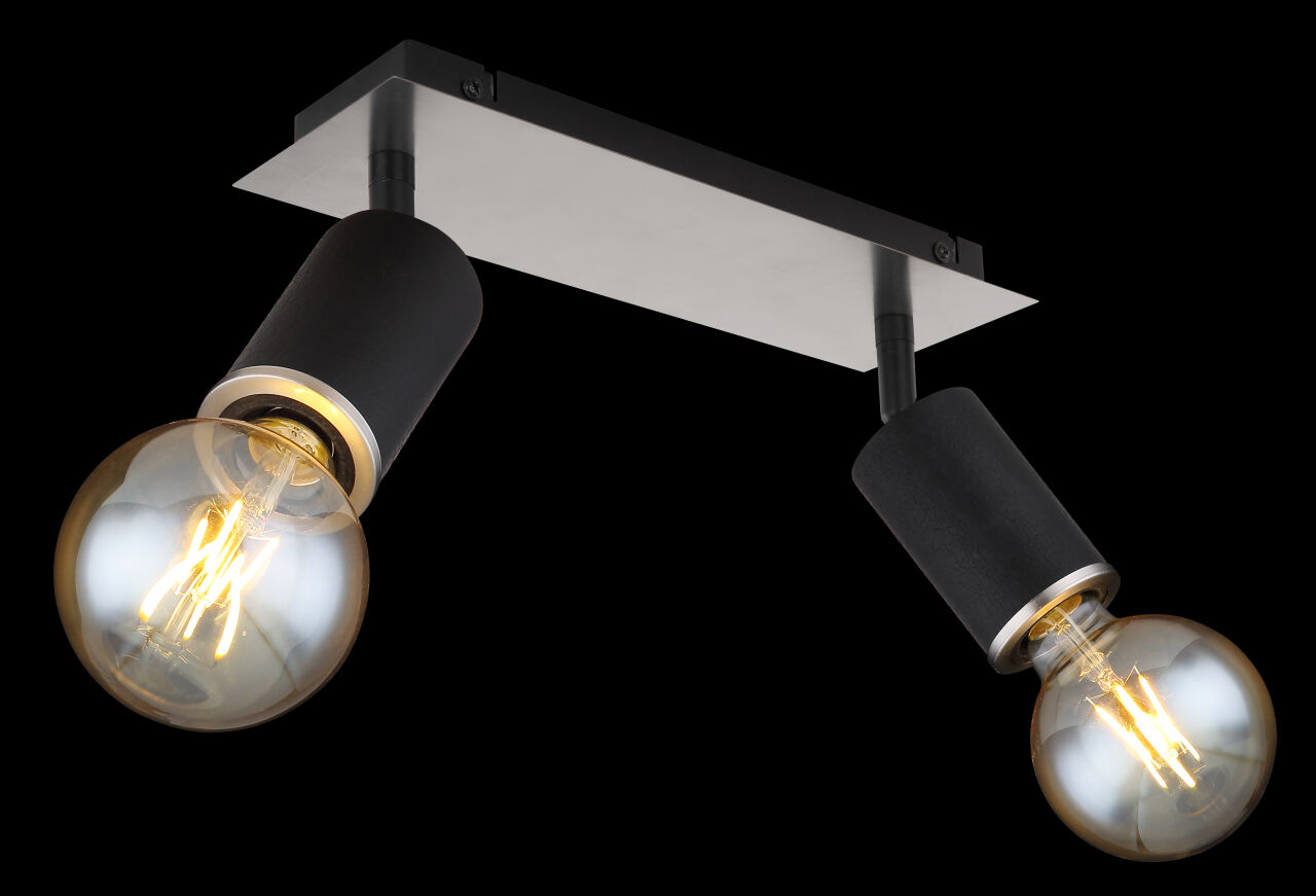 Globo Lighting - JOSEBA - Strahler Metall schwarz matt, 2x E27