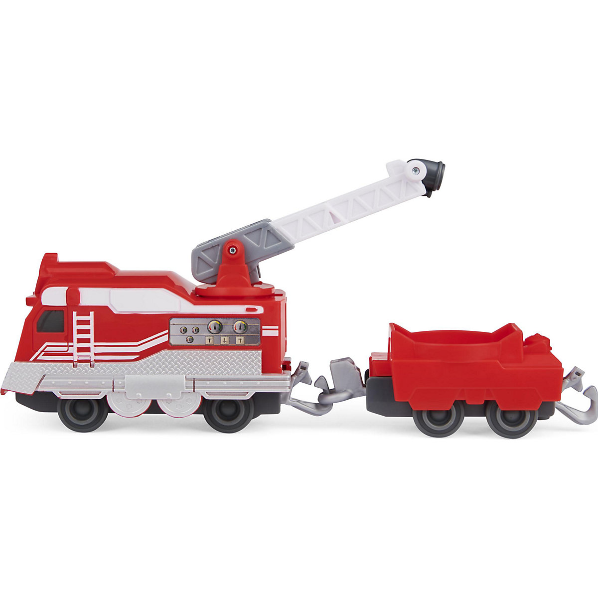 Mighty Express Push-and-Go Zug Roter Retter mit Güterwaggon