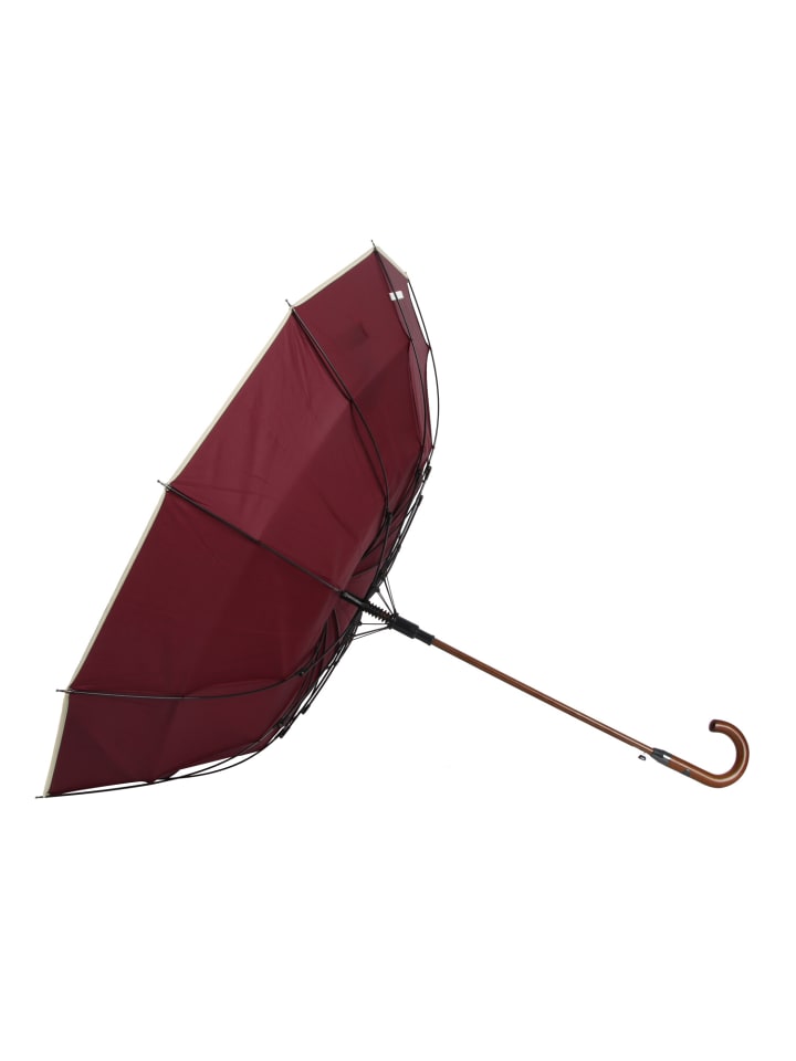 COFI 1453 Stockregenschirm Stockschirm Regenschirm Holzgriff mit Fiberglasstange in Weinrot günstig kaufen onesize