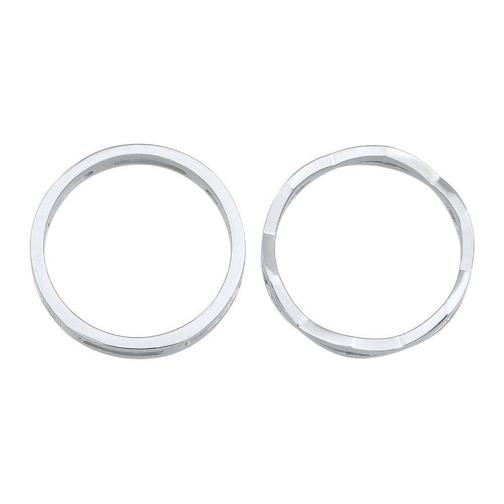 Elli Elli Bague Duo de bagues empilées pour femmes en argent sterling 925 Bague