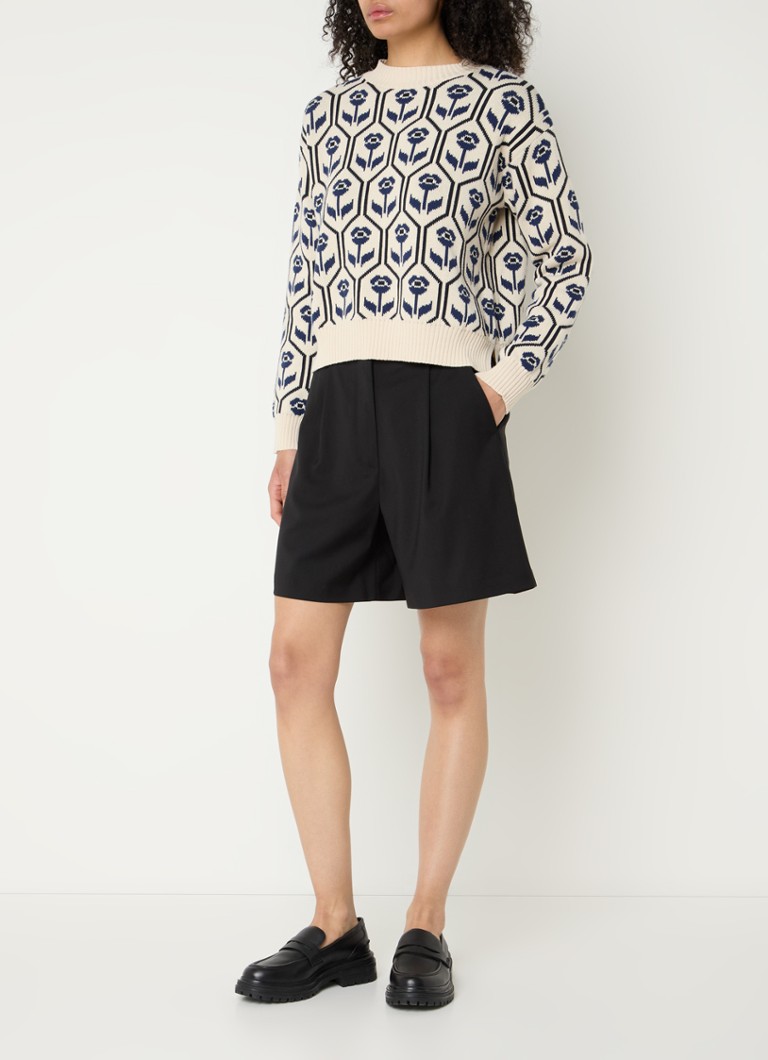 Pantaloni scurți cu talie înaltă de la MaxMara Nabulus, cu croială lejeră, confecționați din lână virgină.