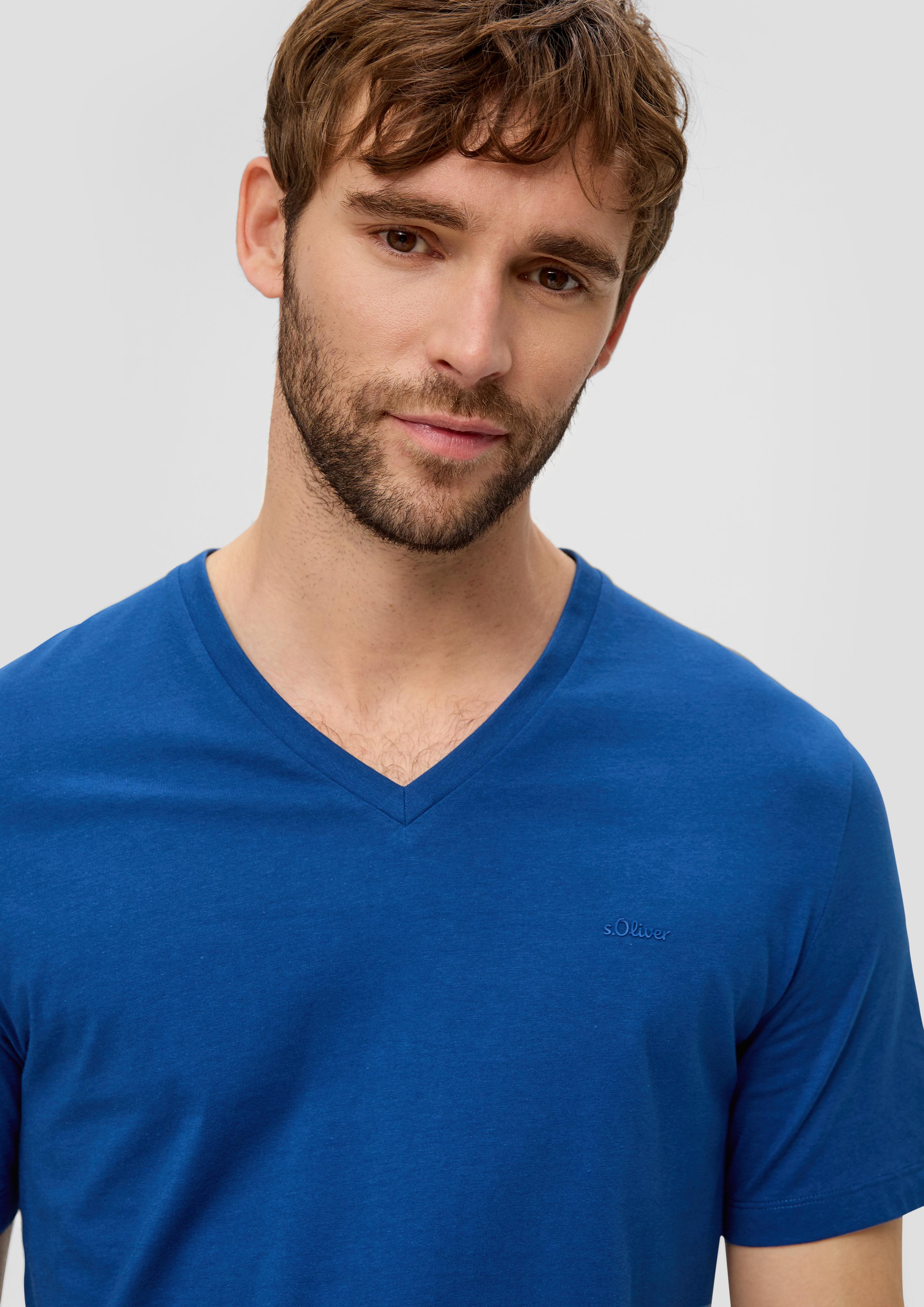 Baumwollshirt mit V-Ausschnitt  2143913-5620