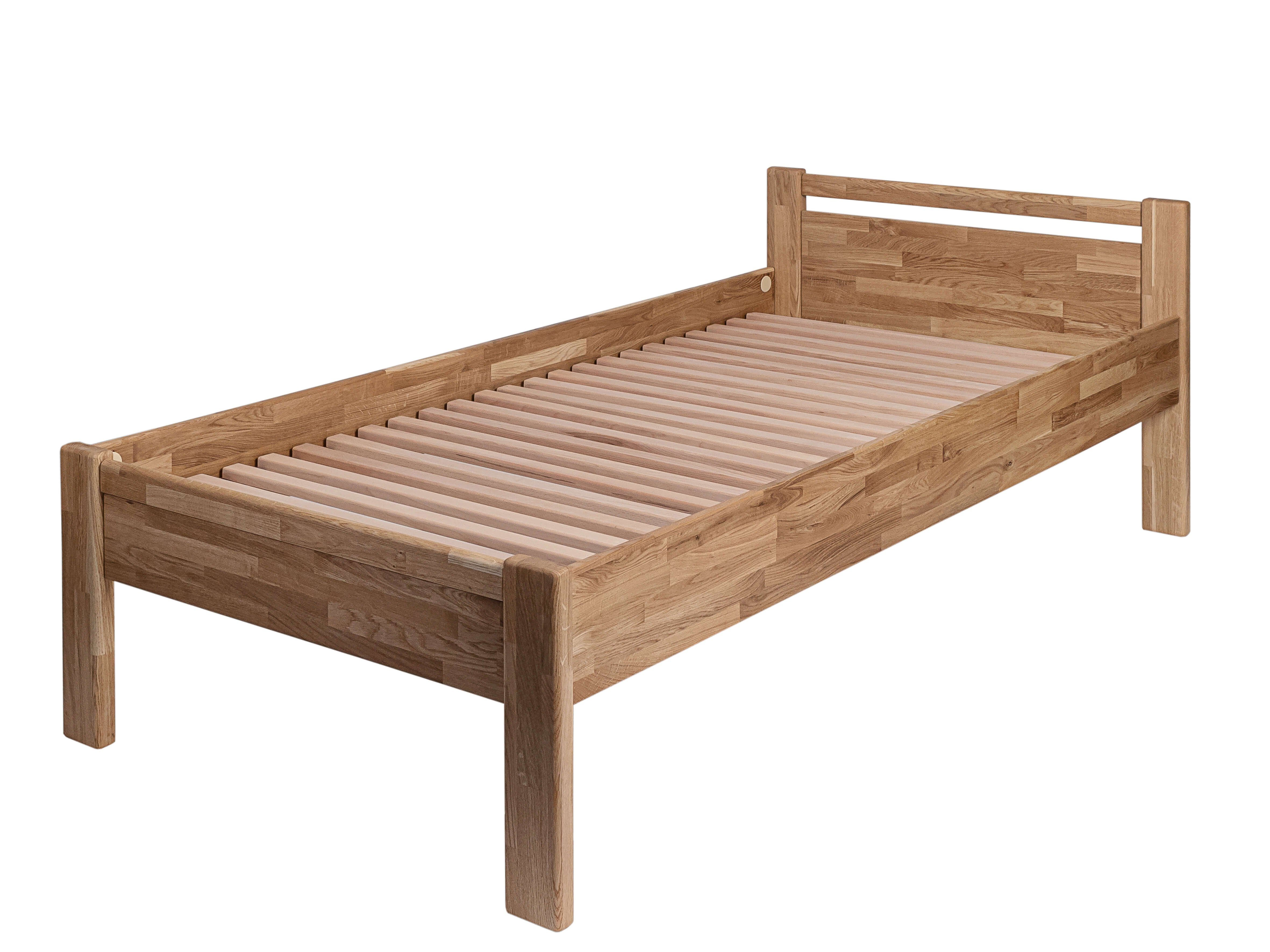 Krok Wood Massivholzbett Krok Wood Seniorenbett SiSi aus Massivholz Eiche in Komforthöhe
