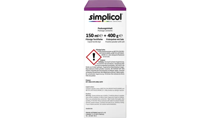 simplicol Textilfarbe Intensiv Sinnliche Beere 150 ml