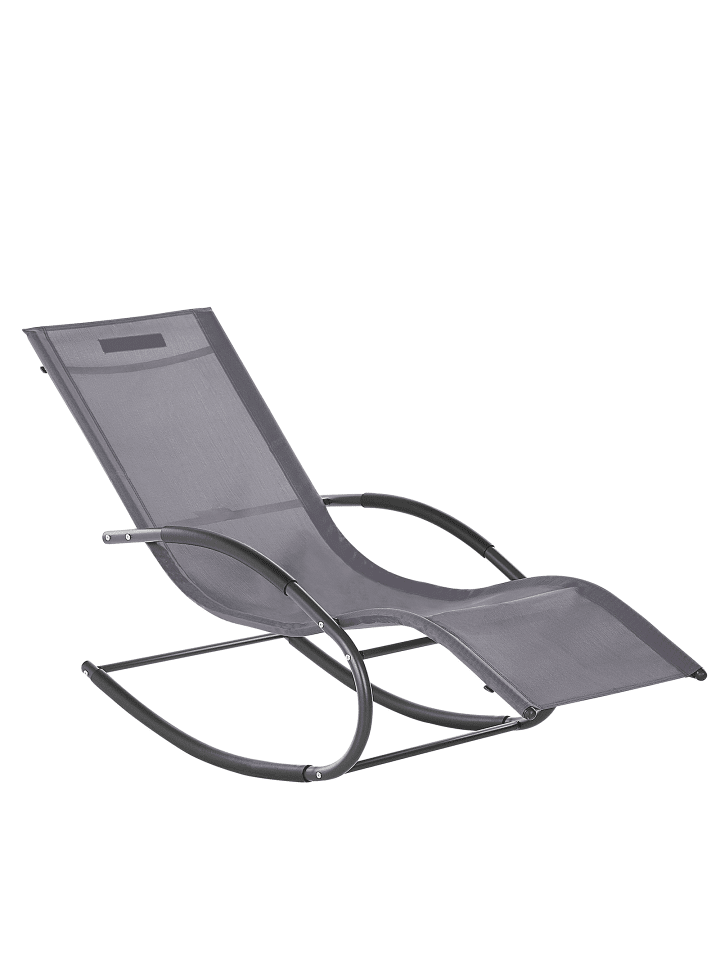 Beliani Gartenliege CARANO II in Grau/Schwarz - (W) 60 x (H) 90 x (L) 155 cm günstig kaufen onesize