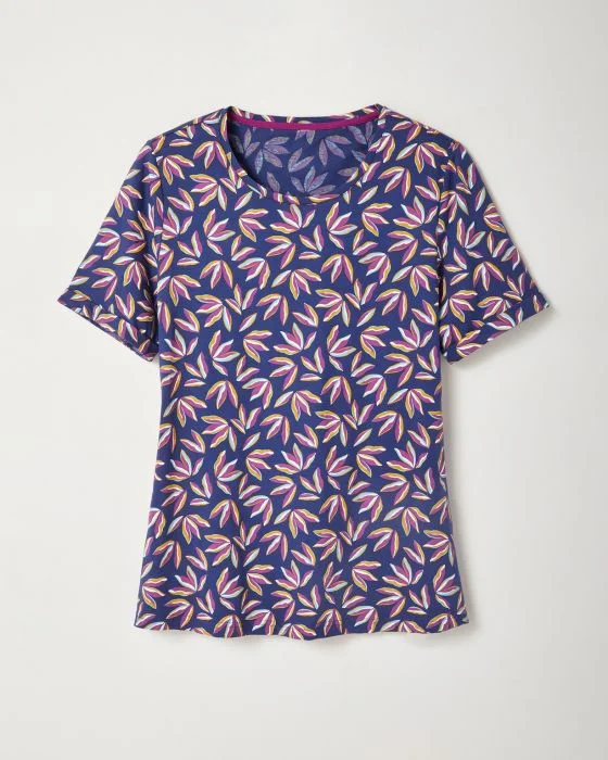 Tee-shirt de pyjama manches courtes pur coton peigné