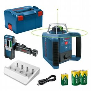 Set laser rotativ Bosch Blue 0601061704 GRL 300 HVG 1x baterie 9V, 2x baterie 1.2V și încărcător în L-BOXX