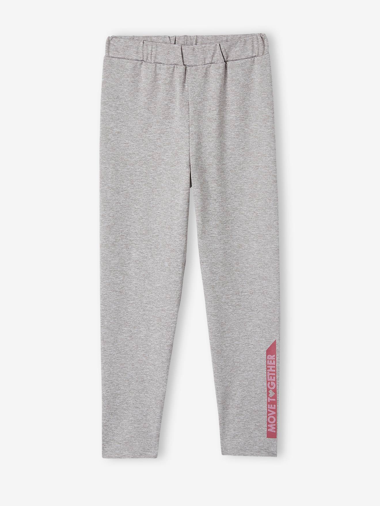 Ensemble de sport sweat coeur irisé + legging fille prune