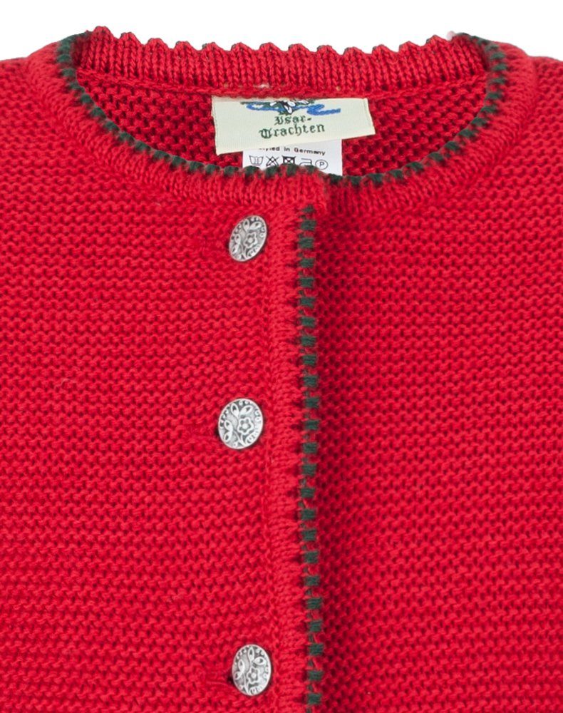 Isar-Trachten Strickjacke Kinder Trachtenjacke 'Amy' 47068, Rot