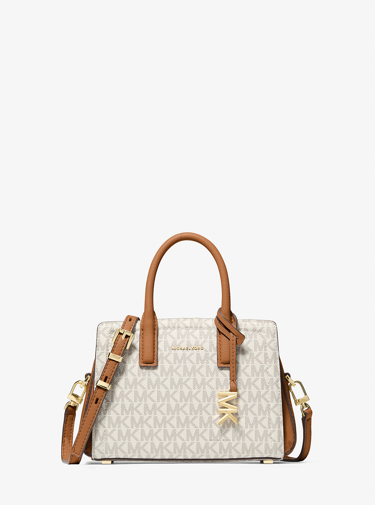 Laila ekstra liten crossbody-veske med signaturlogo – VANILJE/EIKORN