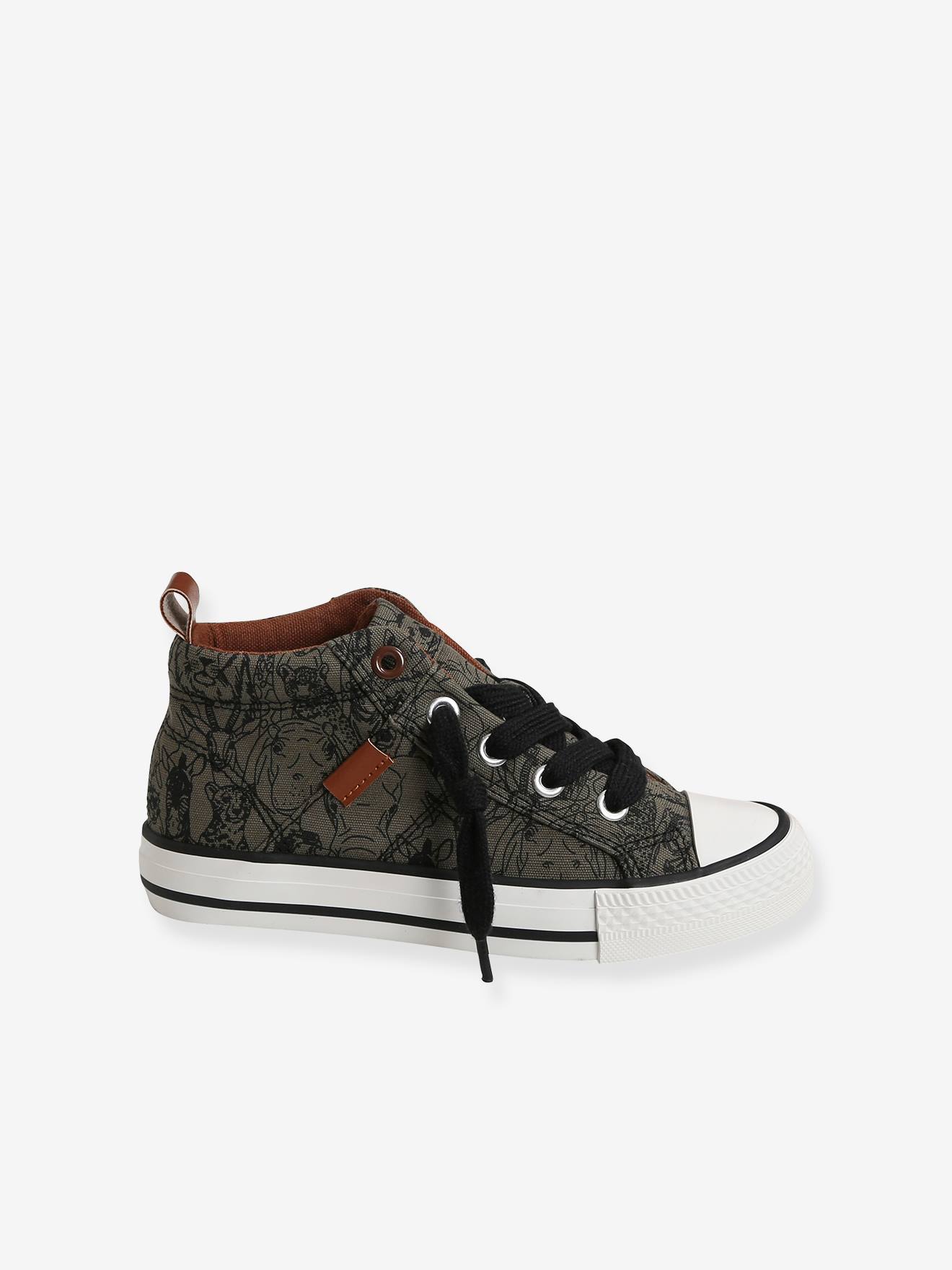 Vertbaudet Jungen Stoff-Sneakers mit Gummizug - khaki bedruckt