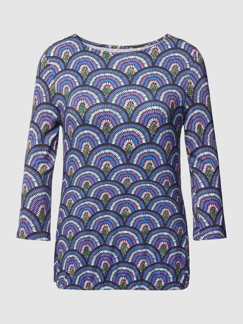 T-Shirt mit 3/4-Arm in dunkelblau