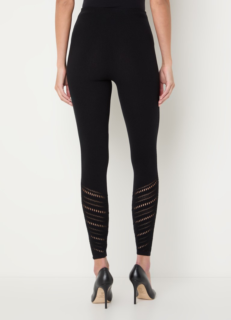 Wolford high-waist leggings in virgin wool blend with openwork detail