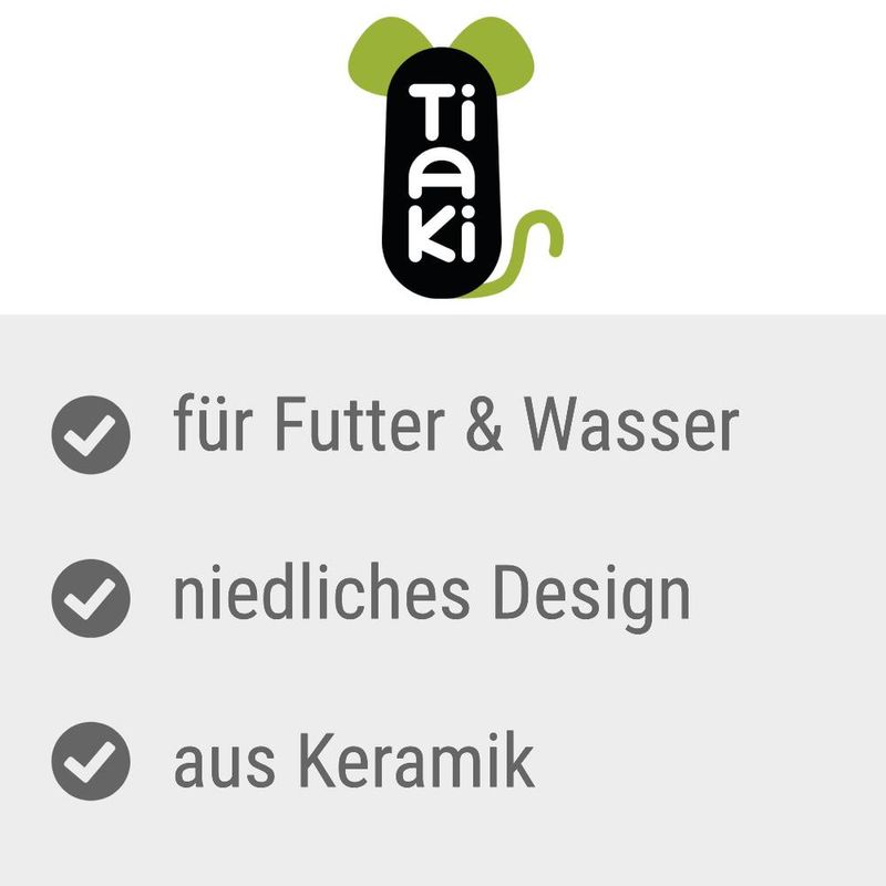 TIAKI Futternapf aus Keramik für Hamster und Mäuse