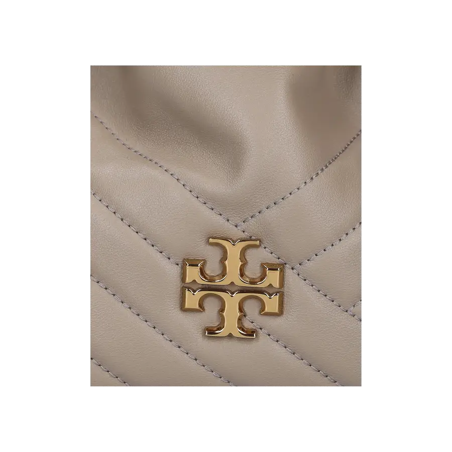 Tory Burch - Handtasche CHEVRON MINI BUCKET Kalbsleder - beige